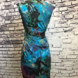 Suzi Chin for Maggy Boutique Dresses - Suzi Chin Silk Teal Colorful Sexy Sheath Dress Suzi Chin for Maggy Boutique Dresses - Suzi Chin Silk Teal Colorful Sexy Sheath Dress